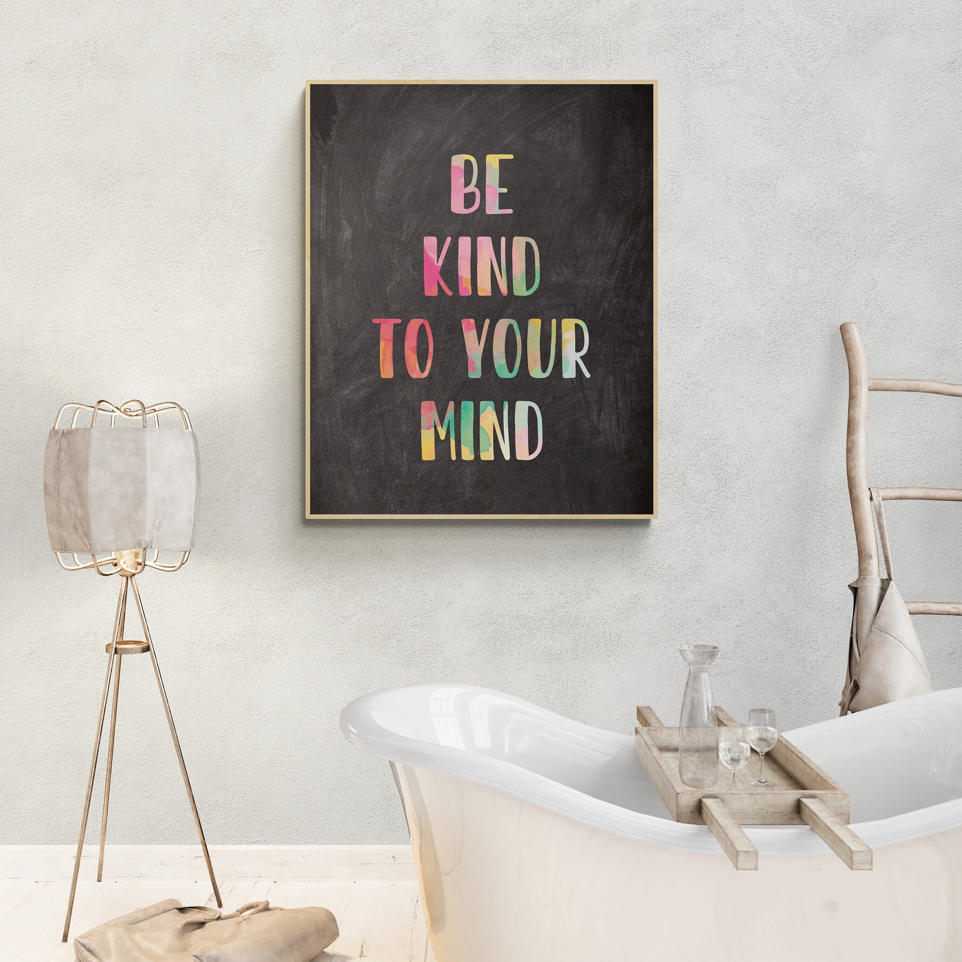 Chalkboard 'Be Kind to Your Mind' Art Print - 4 Sizes - Free Shipping