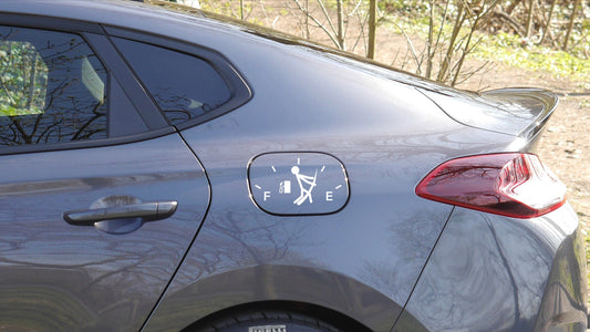 Fuel Gauge Hero | Vinyl Car Decal | Stick Figure | Vehicle | Humor | Funny | Car | Van | Vinyl Sticker