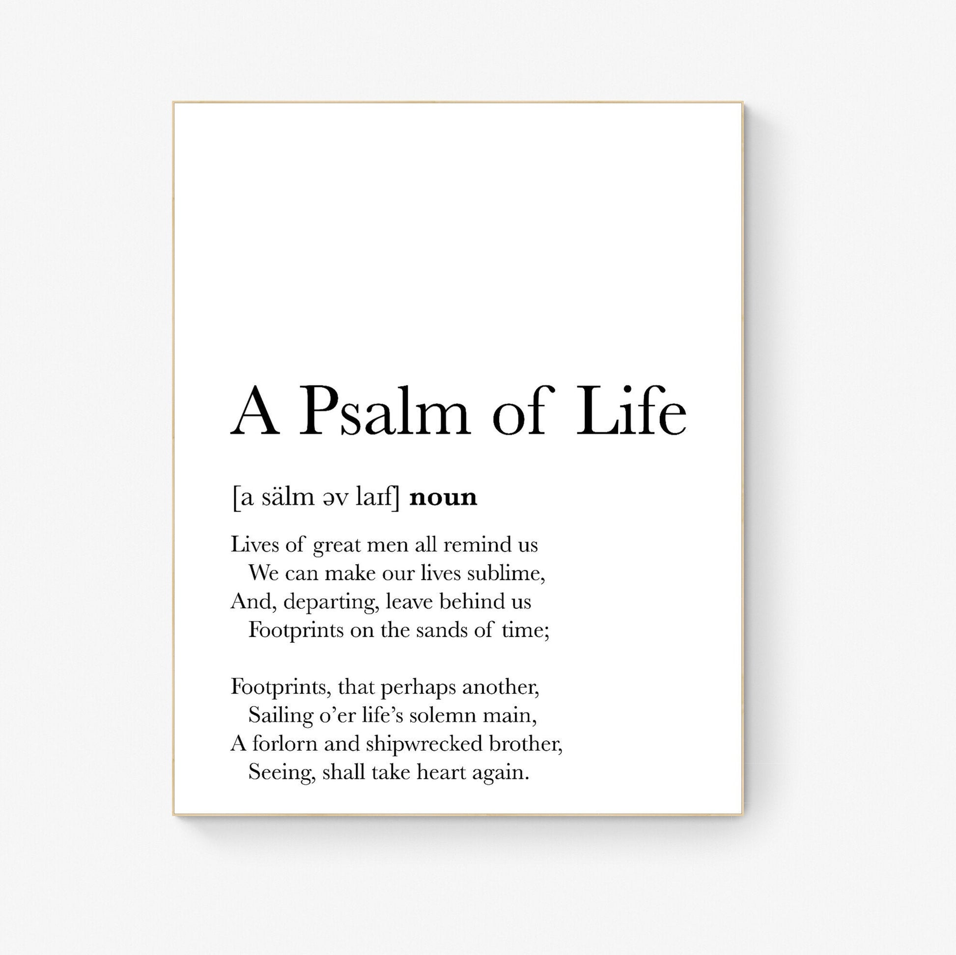 William Wadsworth Longfellow | Footprints on the Sands of Time | A Psalm of Life | Poetic | Definition Art Print
