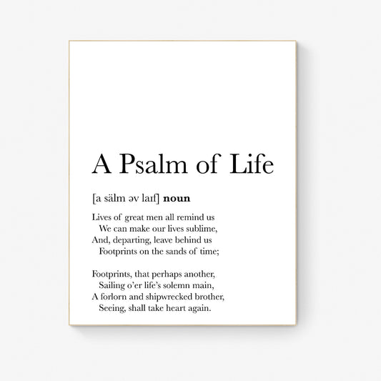 William Wadsworth Longfellow | Footprints on the Sands of Time | A Psalm of Life | Poetic | Definition Art Print