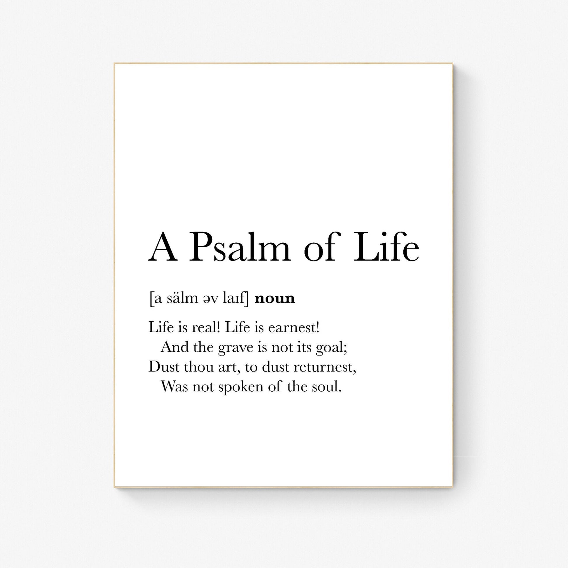 William Wadsworth Longfellow's Eternal Wisdom | A Psalm of Life | Poetic | Definition Art Print