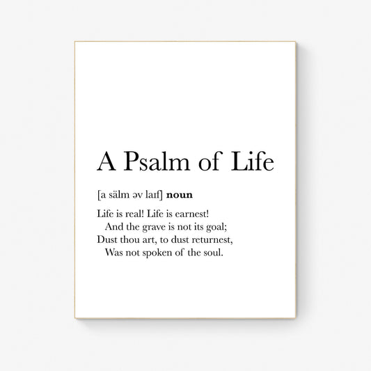 William Wadsworth Longfellow's Eternal Wisdom | A Psalm of Life | Poetic | Definition Art Print