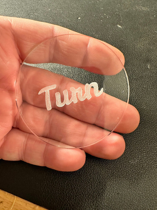 Family Fun Turn Token: Crystal-Clear Acrylic Game Night Coin