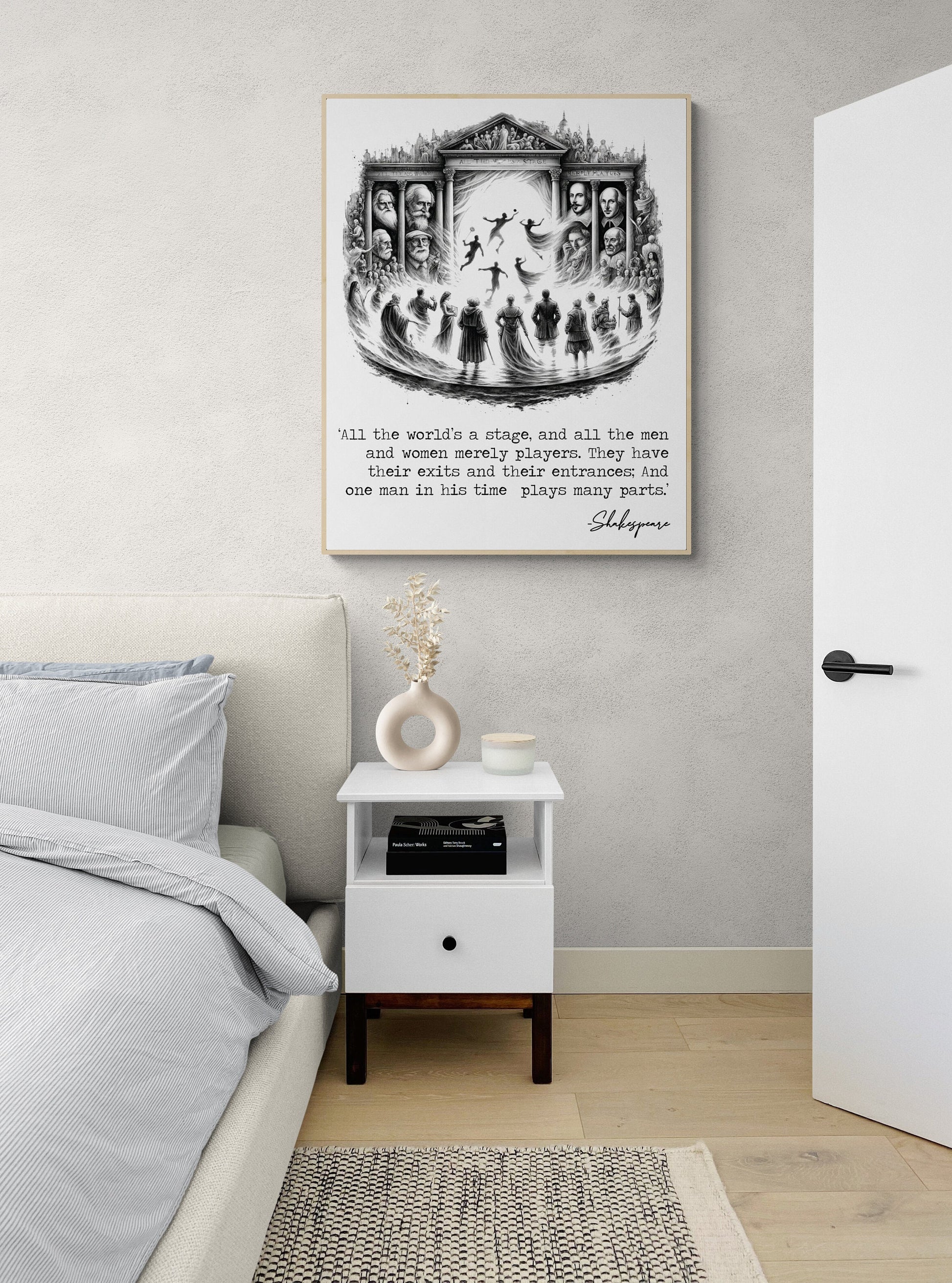 All The World's A Stage from As You Like It by William Shakespeare Sketch Art Print