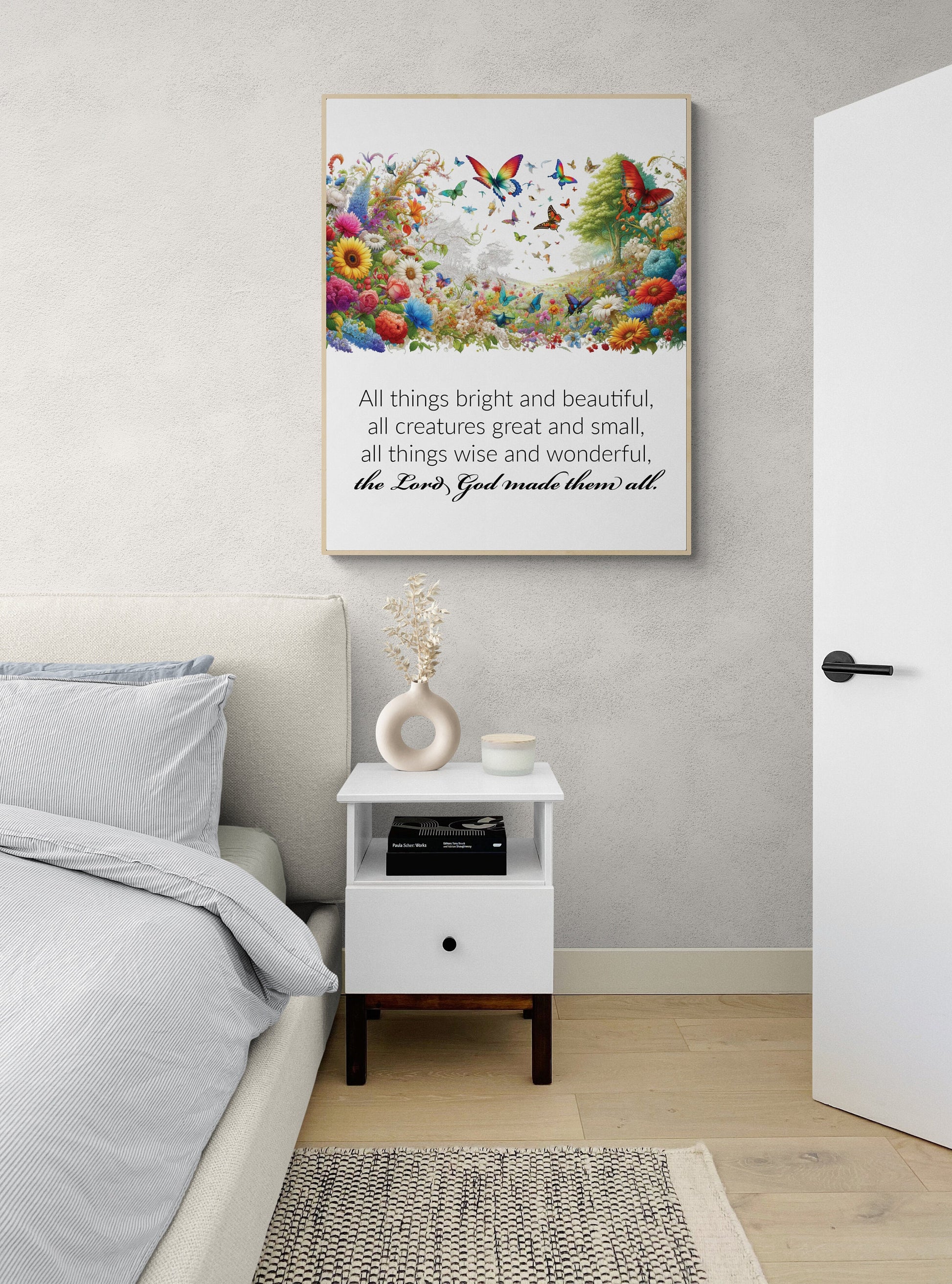 All Things Bright and Beautiful Lyrics Nature Art Print
