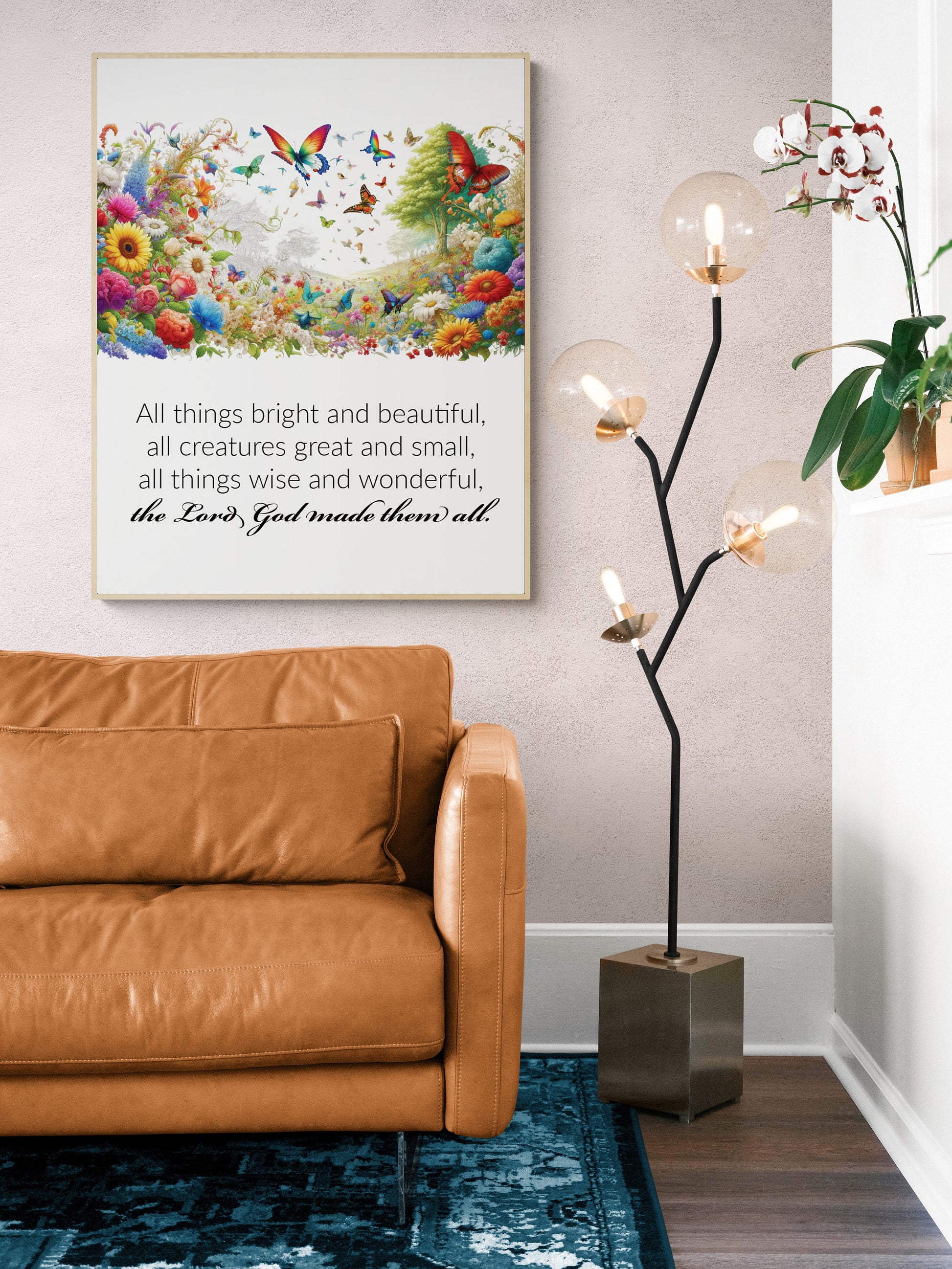All Things Bright and Beautiful Lyrics Nature Art Print
