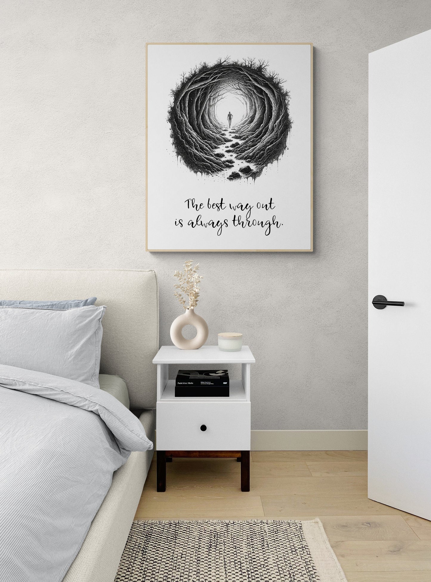 The Best Way Out Is Always Through from Robert Frost Sketch Art Print