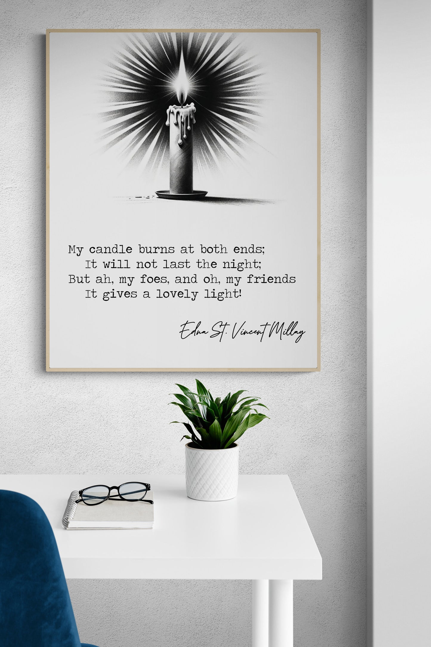 First Fig - Edna St. Vincent Millay - Inspirational Poetry Sketch Art Print