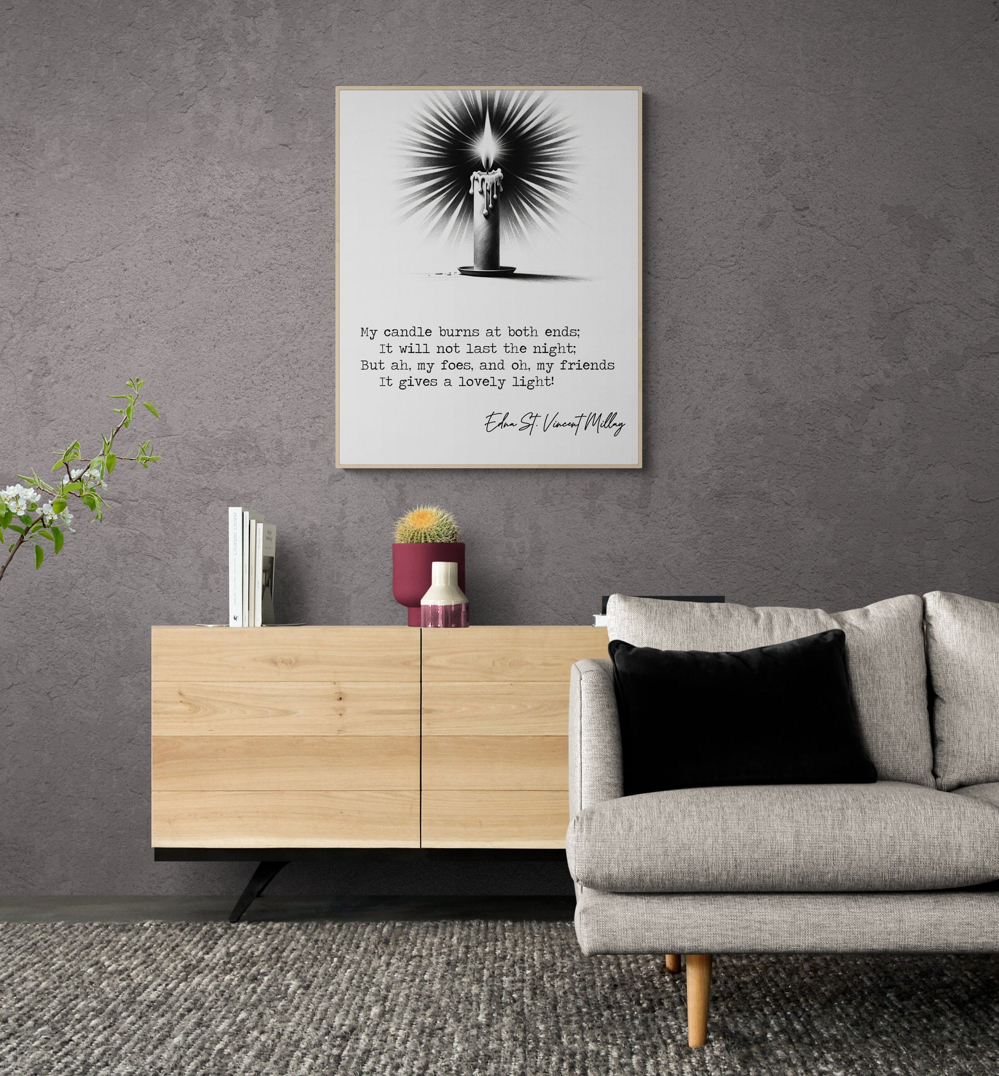 First Fig - Edna St. Vincent Millay - Inspirational Poetry Sketch Art Print