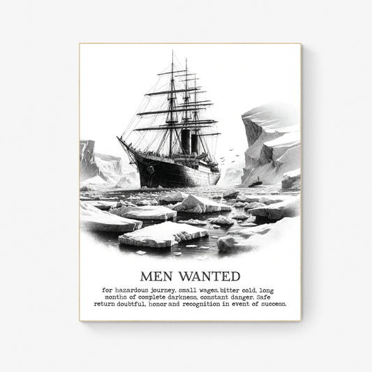 Ernest Shackleton Expedition Help Wanted Advertisement 3 Vintage Art Print