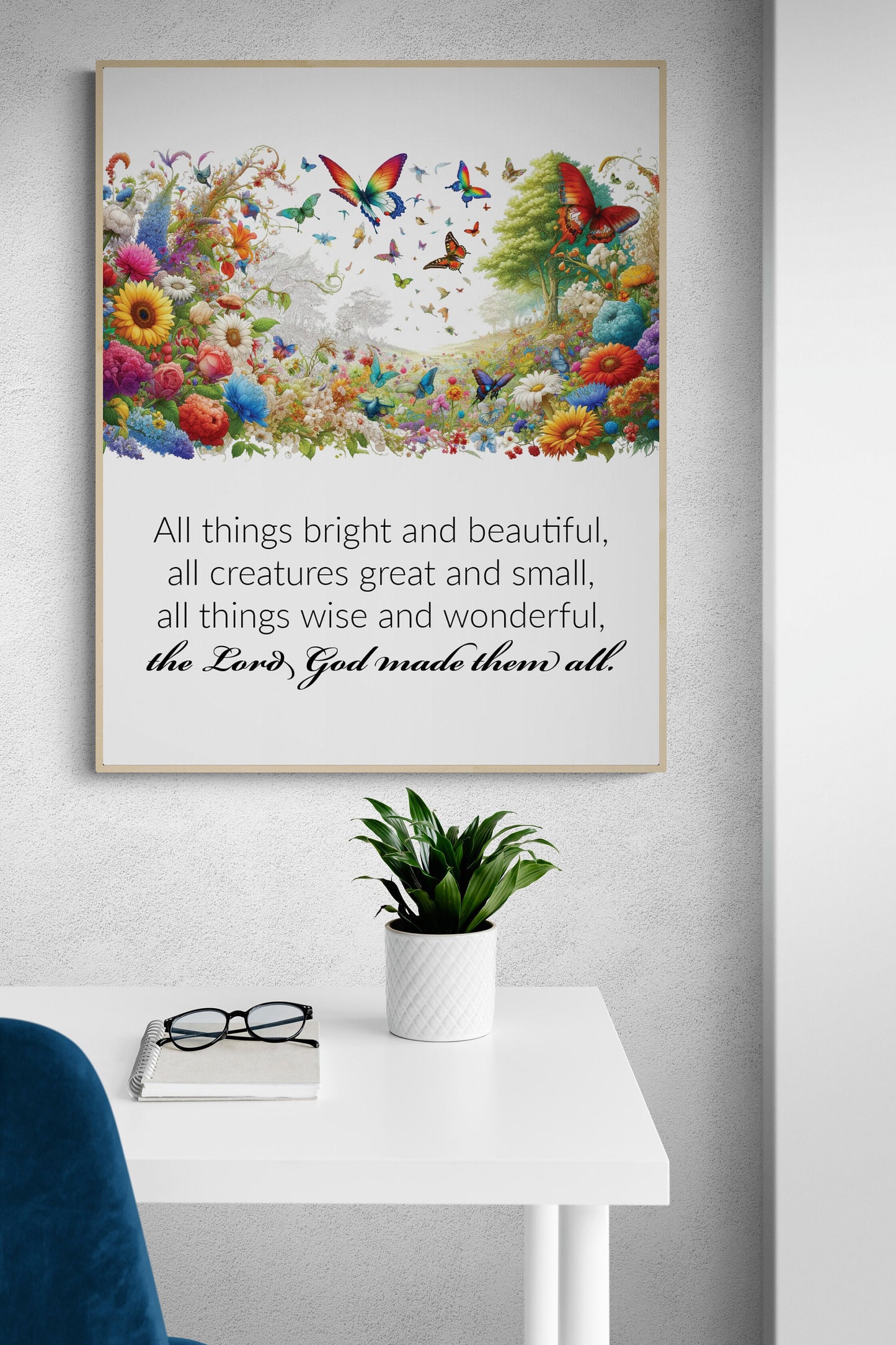 All Things Bright and Beautiful Lyrics Nature Art Print