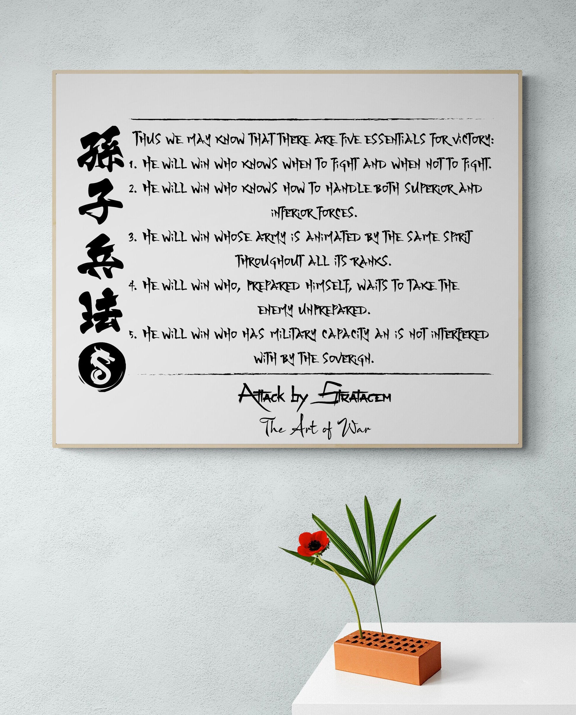 The Five Essentials For Victory | Attack By Stratagem | The Art Of War | Sun Tzu | Art Print
