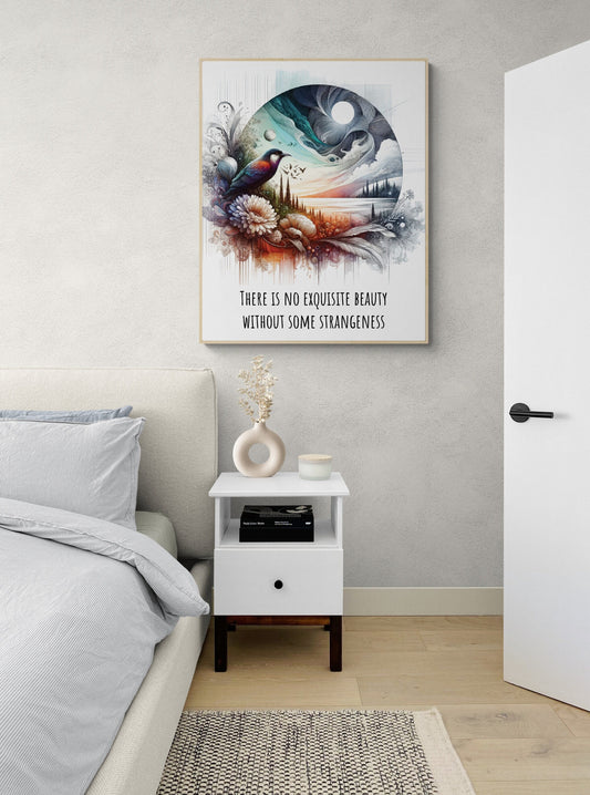 There Is No Exquisite Beauty Without Some Strangeness In The Proportion by Edgar Allan Quote American Gothic Poetry Art Print