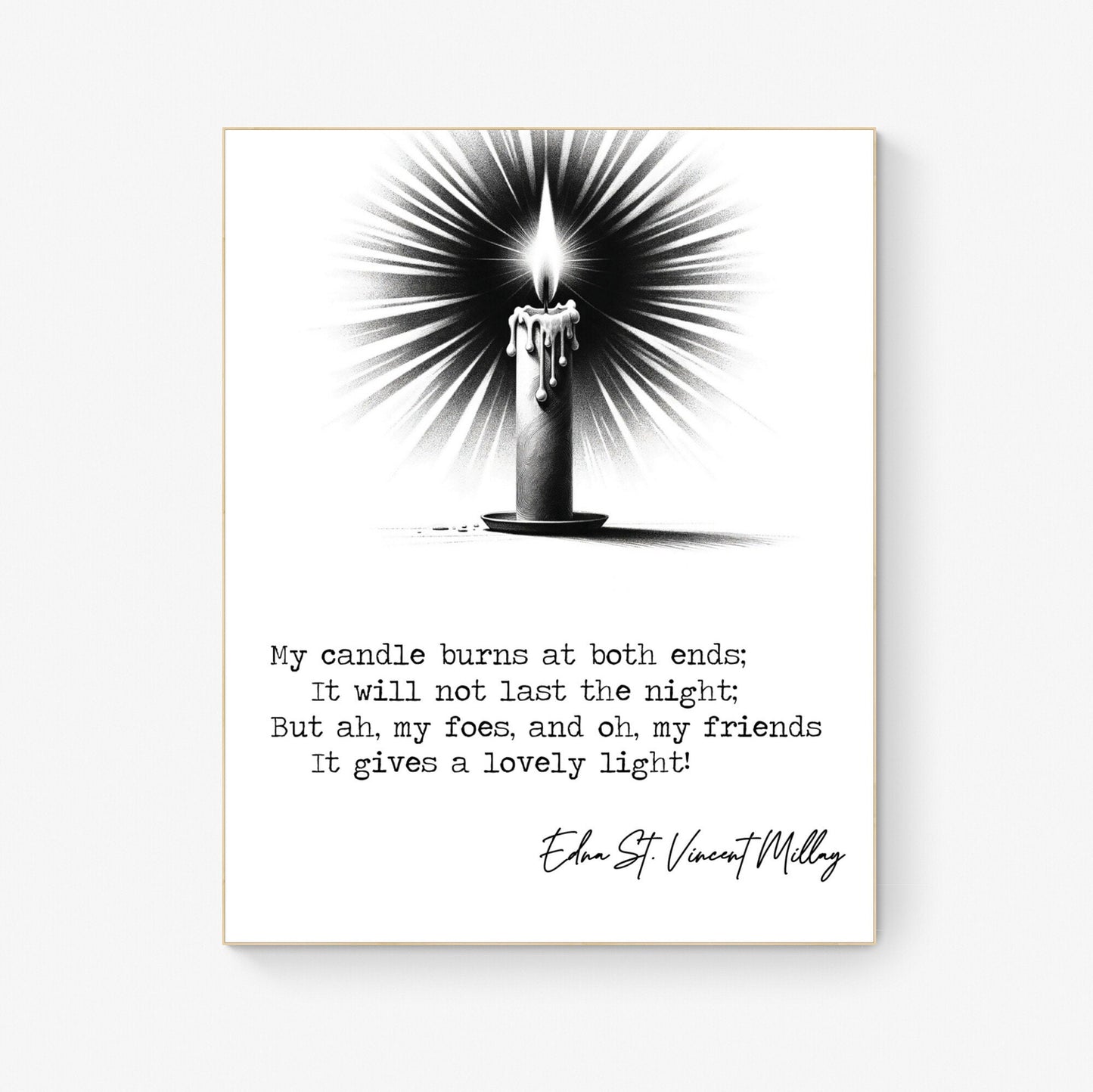 First Fig - Edna St. Vincent Millay - Inspirational Poetry Sketch Art Print