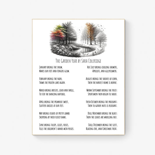 The Garden Year by Sara Coleridge Full Text Poem Art Print