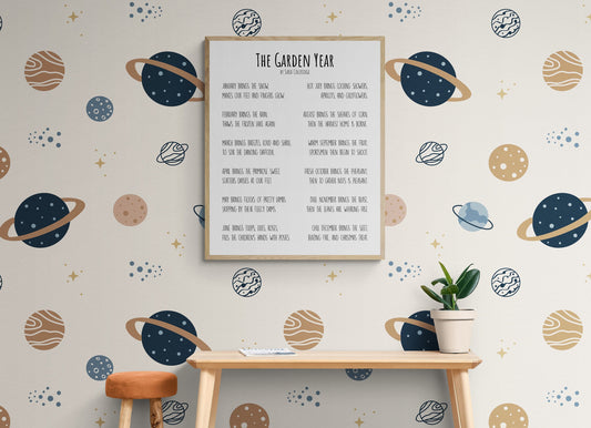 The Garden Year by Sara Coleridge Full Text Poem Typography Art Print