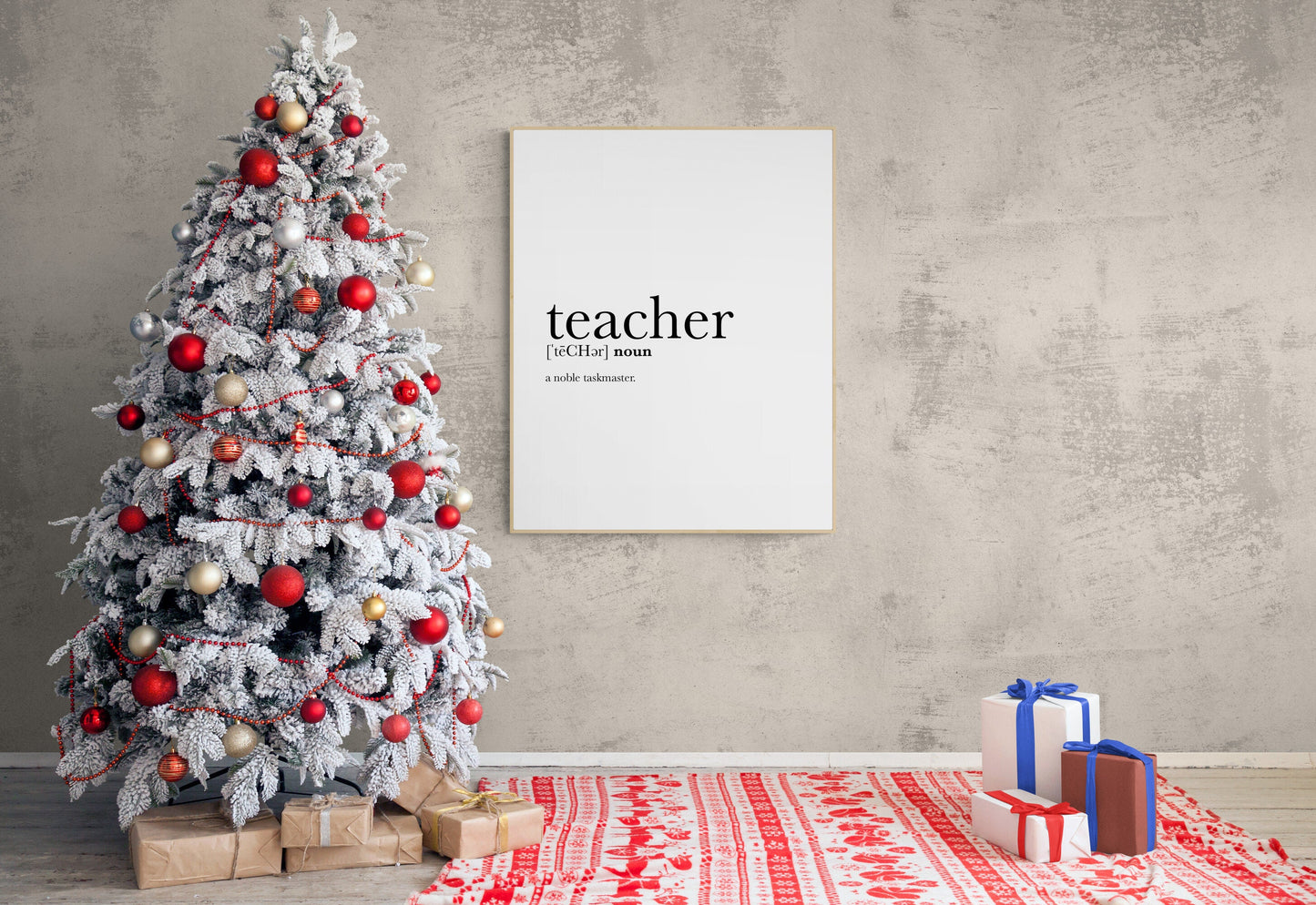 Teacher Definition A Noble Taskmaster Teacher's Gift Quote Typography Art Print