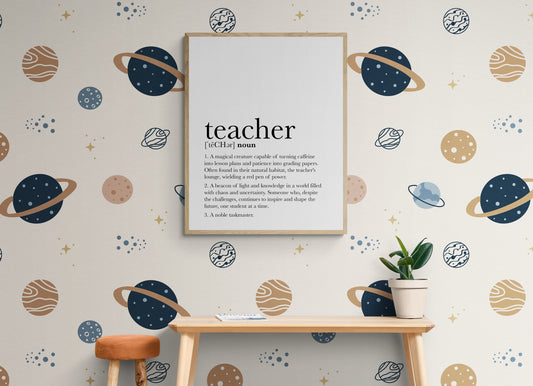 Teacher Definition A Noble Taskmaster Teacher's Appreciation Gift Quote Typography Art Print