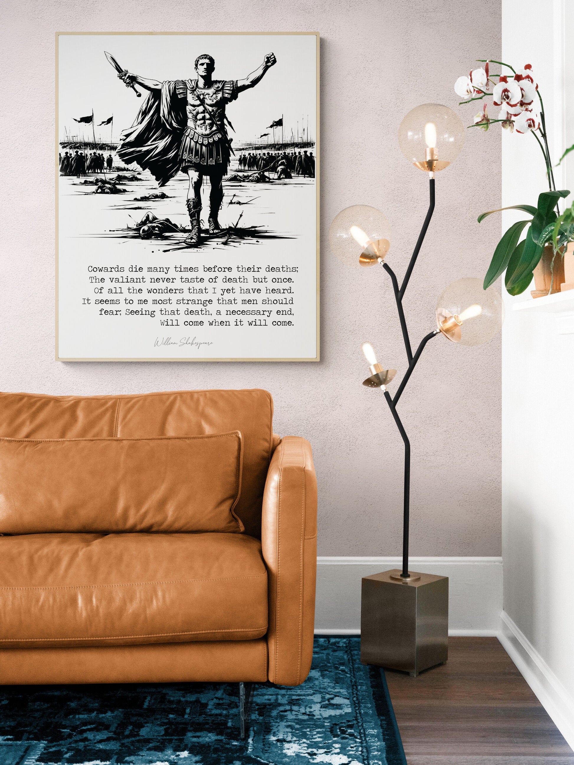Cowards Die Many Times Before Their Deaths by William Shakespeare from Julius Caesar on the Battlefield Art Print