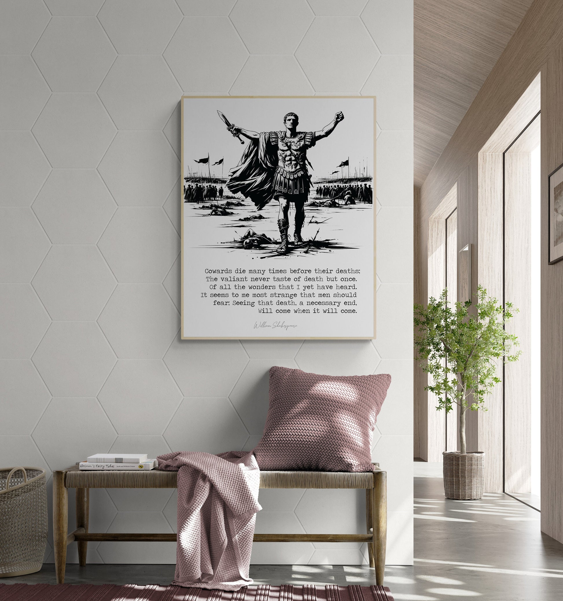 Cowards Die Many Times Before Their Deaths by William Shakespeare from Julius Caesar on the Battlefield Art Print