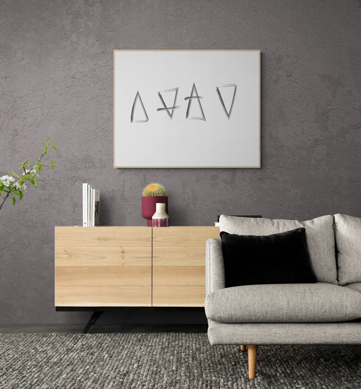 Elements of Fire Earth Water Air Aether Symbols Inspirational Art Print