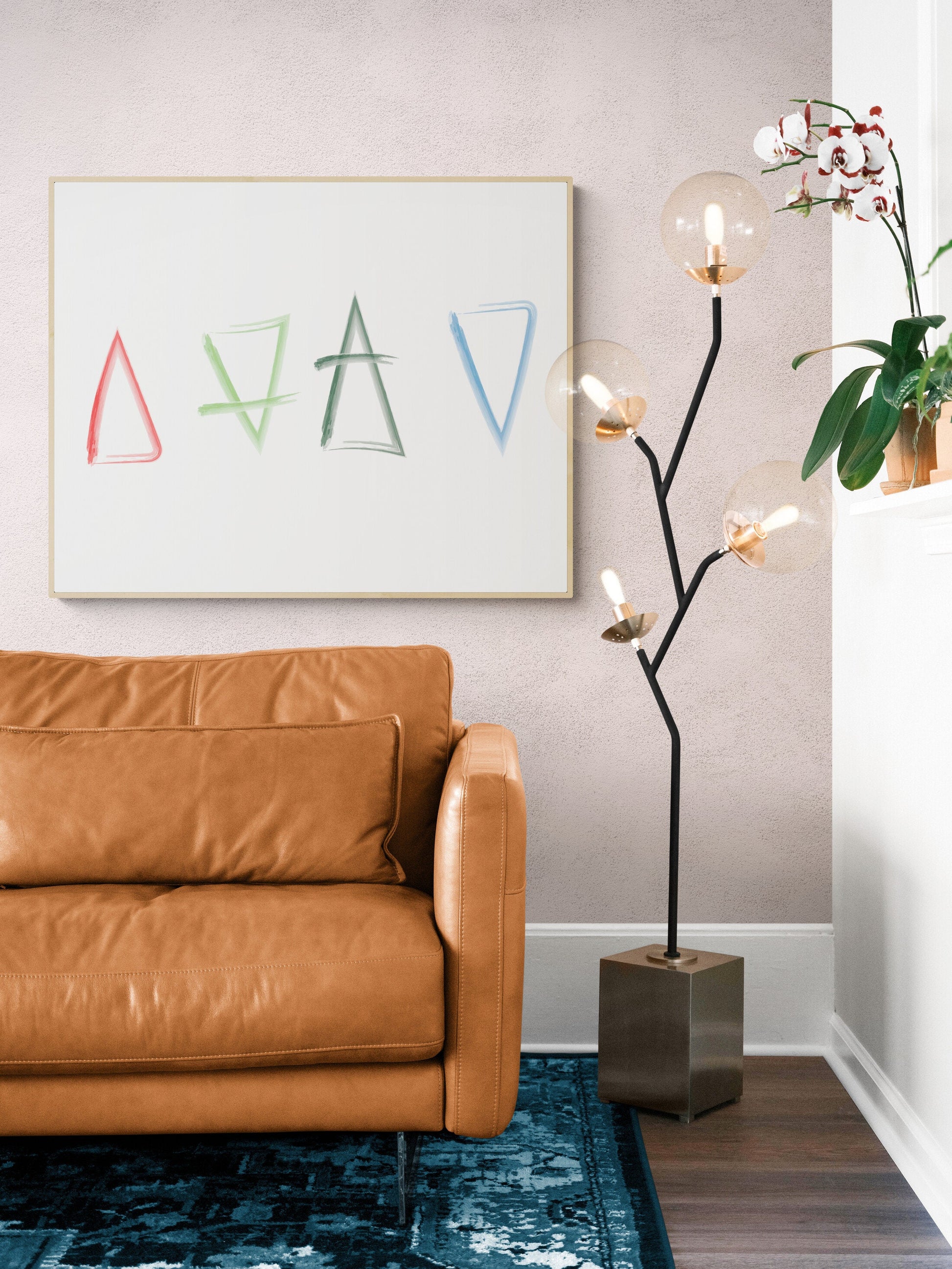 Elements of Fire Earth Water Air Aether Symbols Inspirational Colorful Art Print