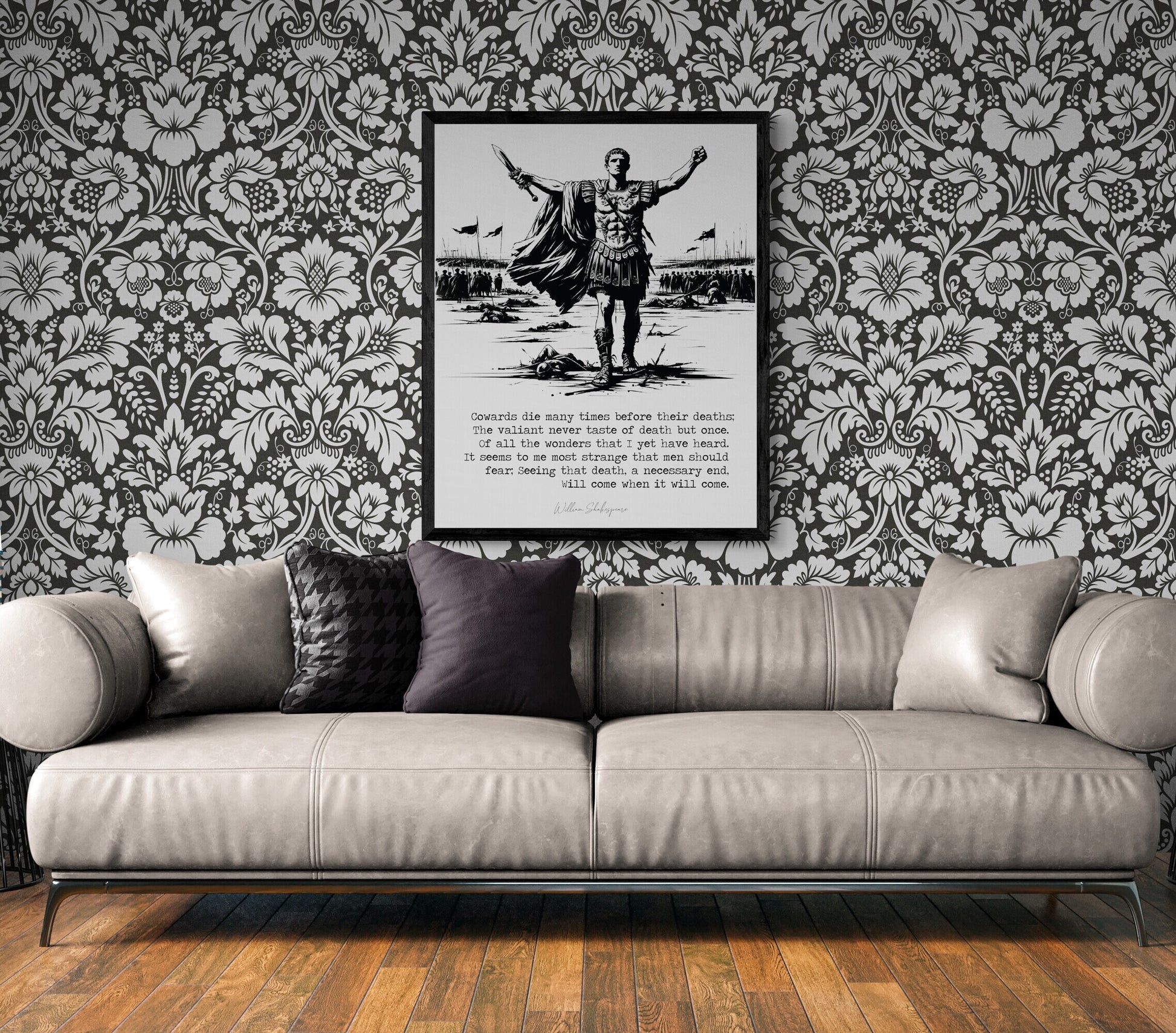 Cowards Die Many Times Before Their Deaths by William Shakespeare from Julius Caesar on the Battlefield Art Print