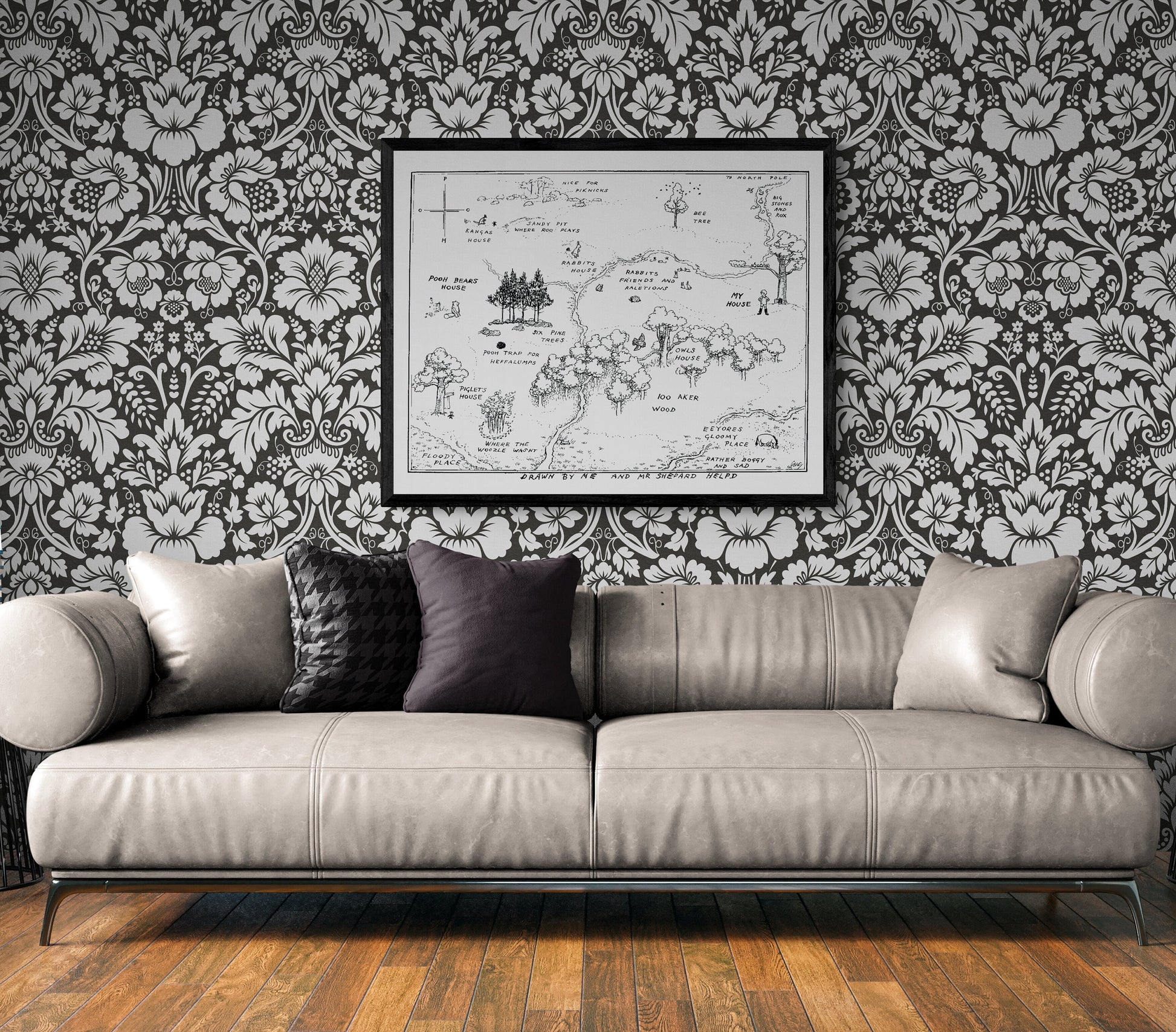 Map of the Hundred Aker Woods | Winnie the Pooh | AA Milne | Art Print