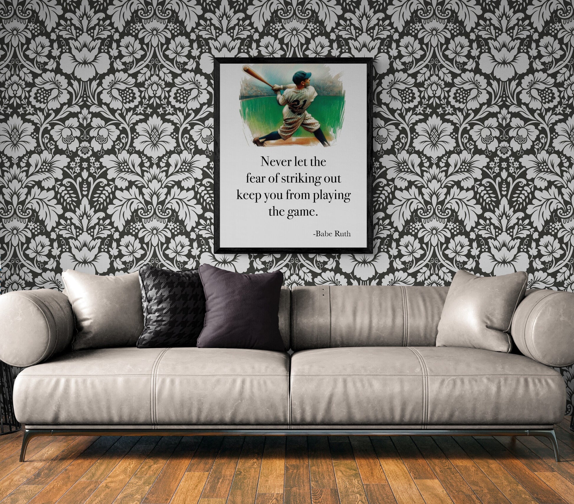 Never Let The Fear Of Striking Out Keep You From Playing The Game by Babe Ruth Colorful Art Print