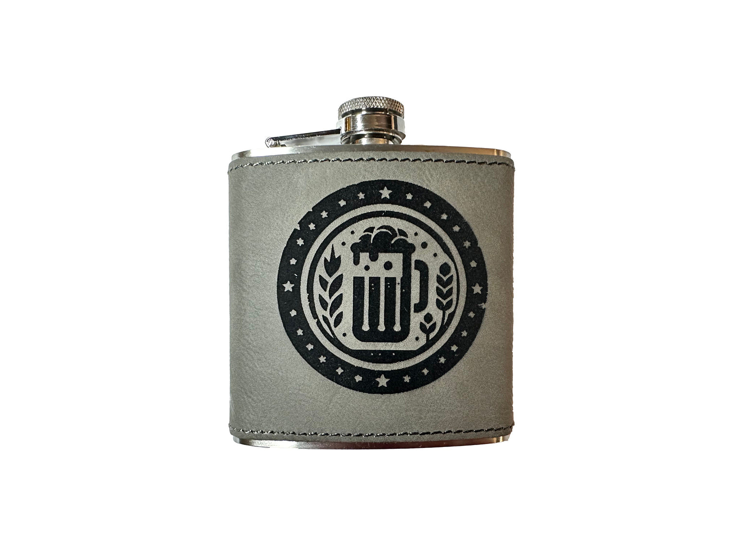 Classic Gentleman's Engraved Faux-Leather Flask – Perfect Groomsman Gift