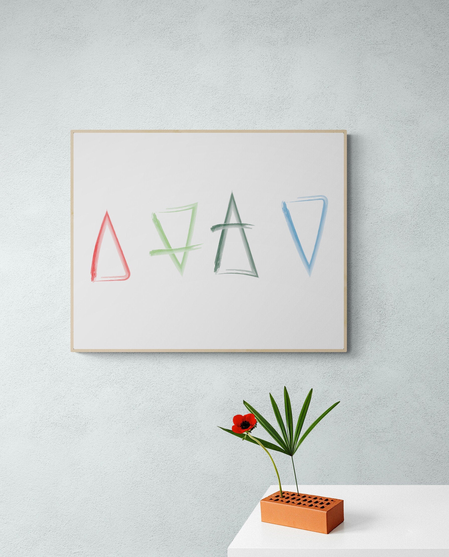 Elements of Fire Earth Water Air Aether Symbols Inspirational Colorful Art Print