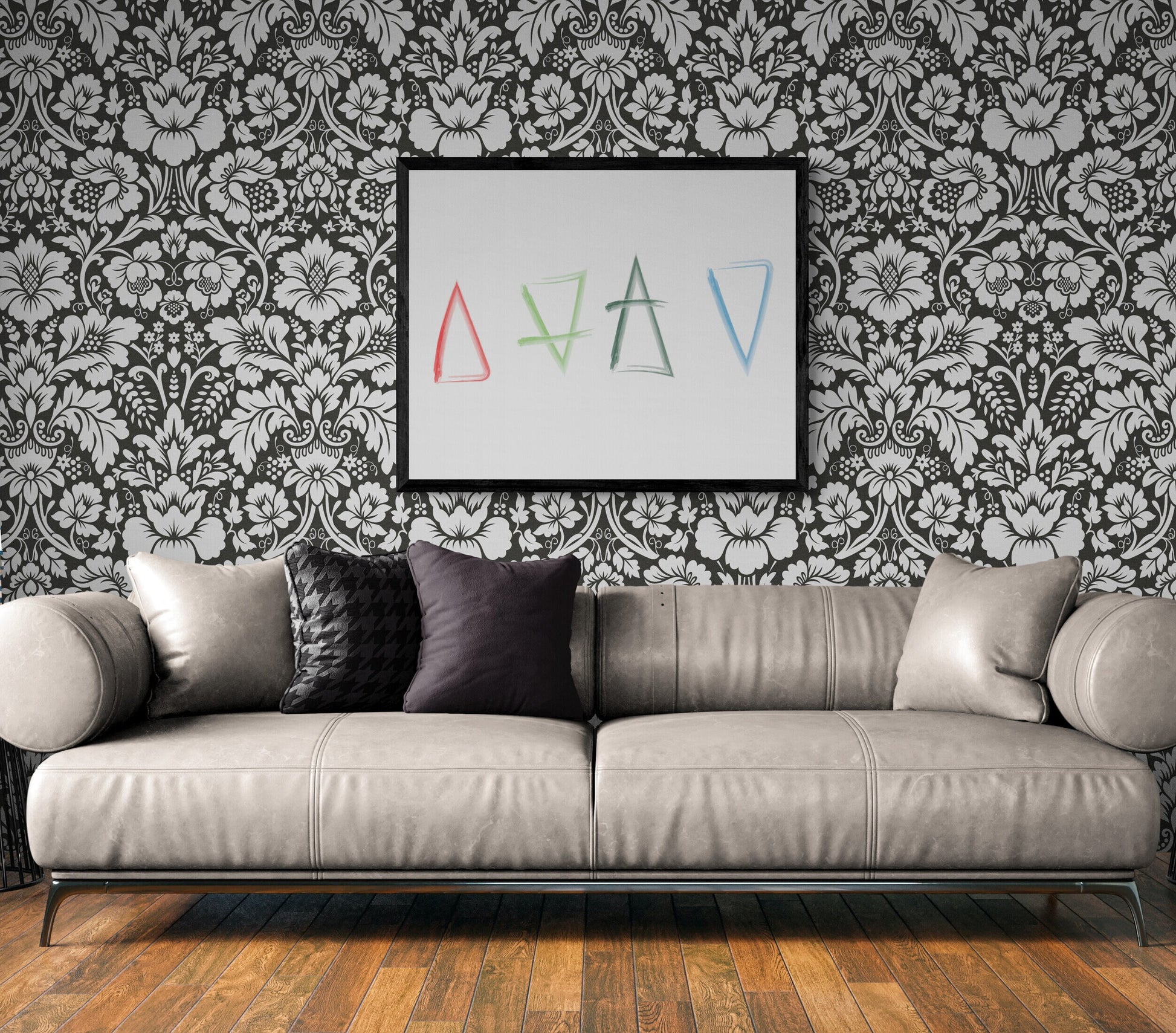 Elements of Fire Earth Water Air Aether Symbols Inspirational Colorful Art Print