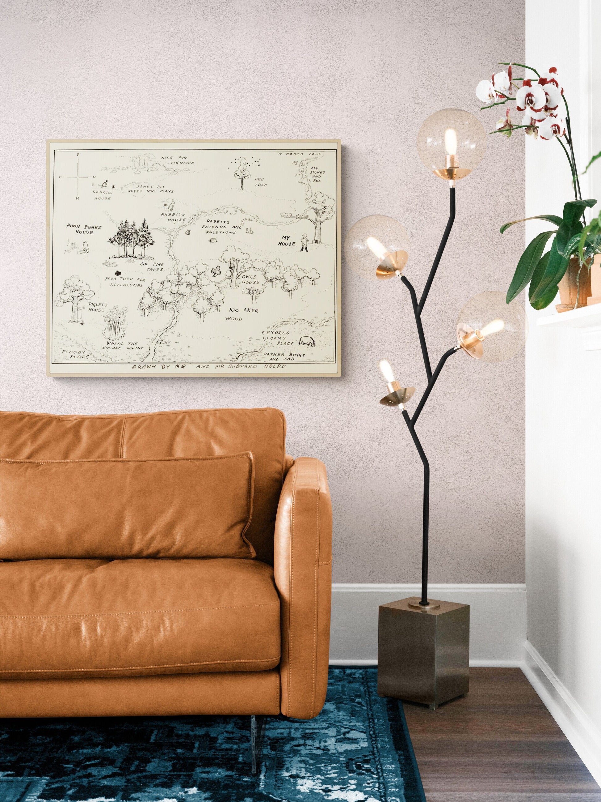 Map of the Hundred Aker Woods from Winnie the Pooh AA Milne Art Print