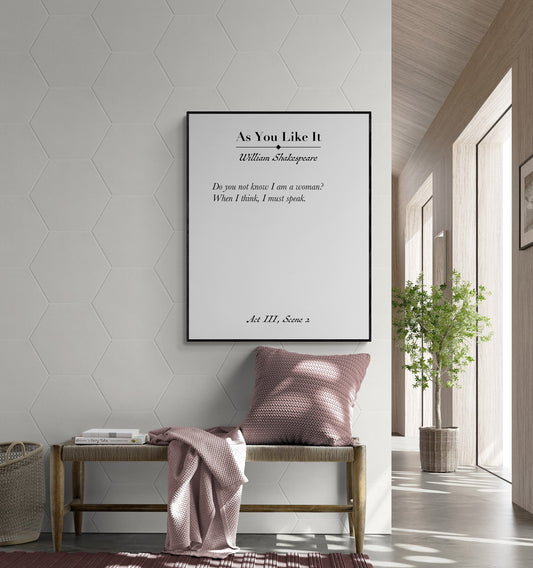 Do You Not Know I Am A Woman from As You Like It by William Shakespeare Book Page Art Print