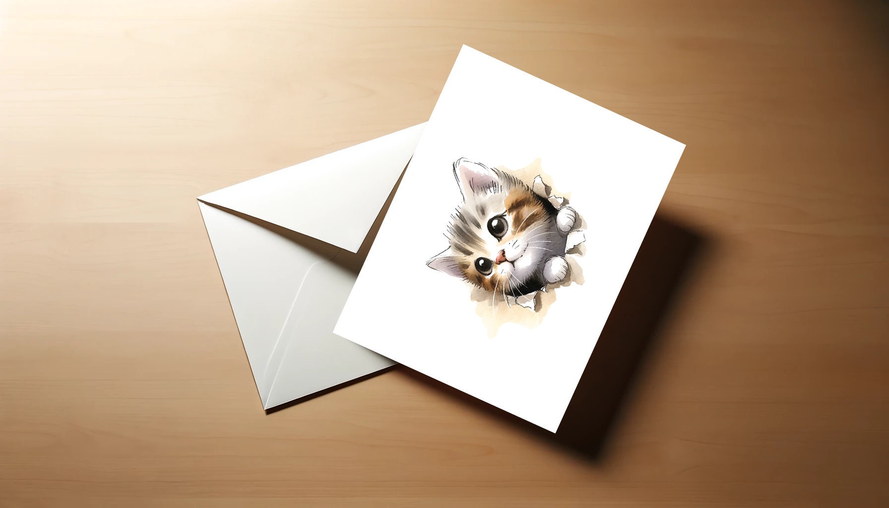 Personalized Adorable Kitten Get Well Soon Card | Unique Custom Gift | High-Quality Card Stock with Envelope