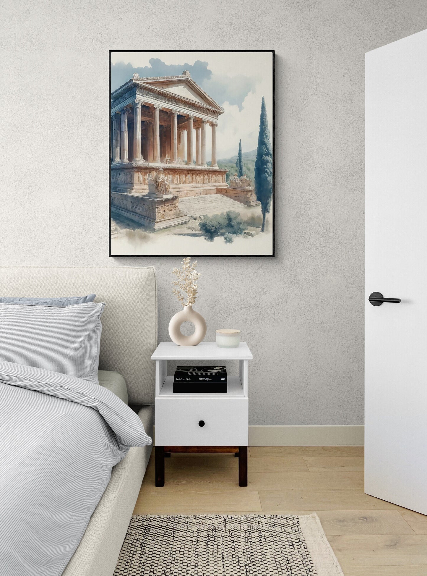 The Mausoleum at Halicarnassus | Seven Wonders of the Ancient World Tourist Poster | Travel | Home Decor | History Watercolor Wall Art Print