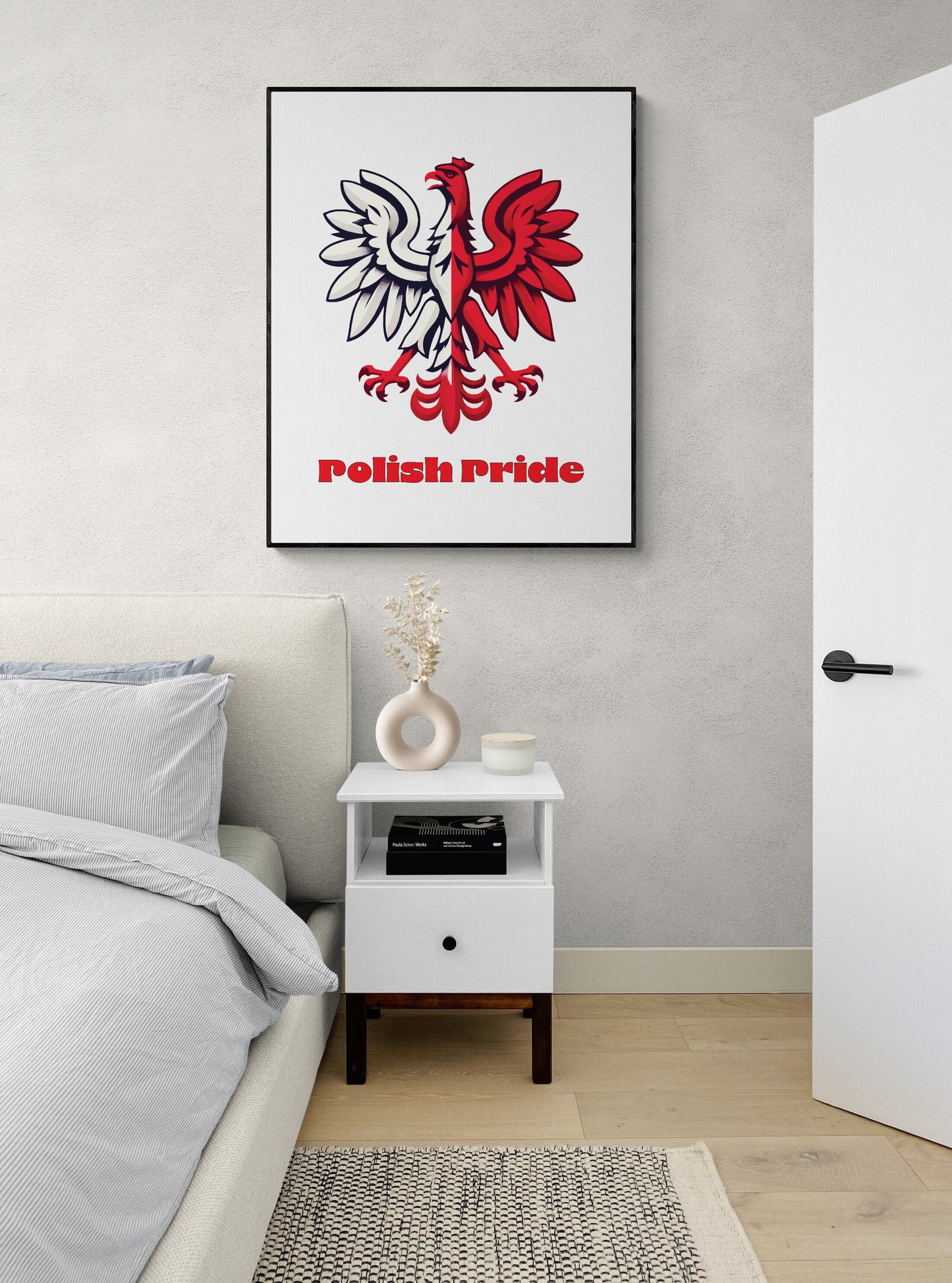 Polish Eagle Emblem - Polska Polski Orzel Red Home Decor - Red and White Heritage Wall Art Print