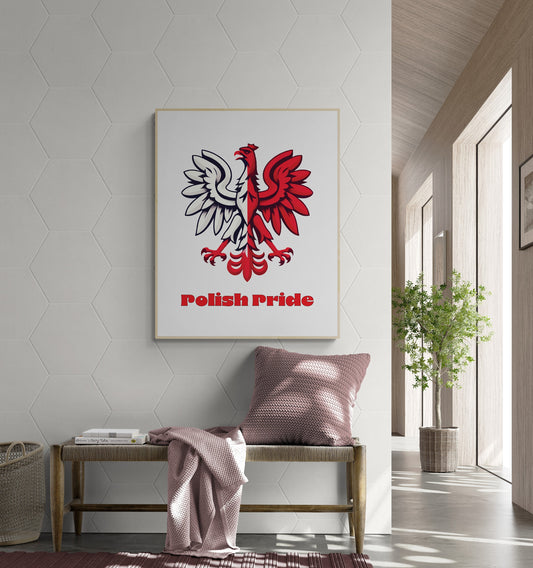 Polish Eagle Emblem - Polska Polski Orzel Red Home Decor - Unframed Heritage Wall Art Print