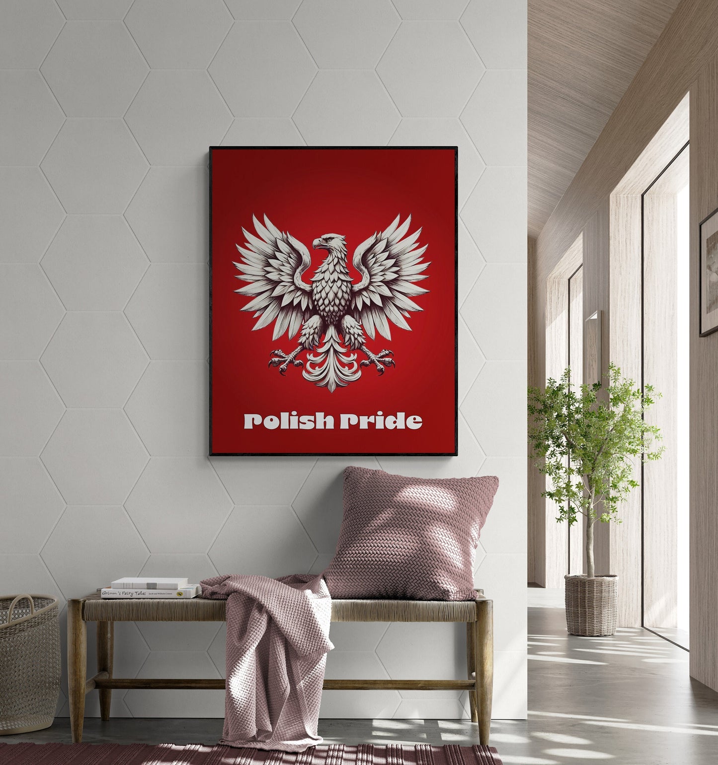 Polish Eagle Emblem - Polska Polski Orzel Red Home Decor - Unframed Heritage Wall Art Print