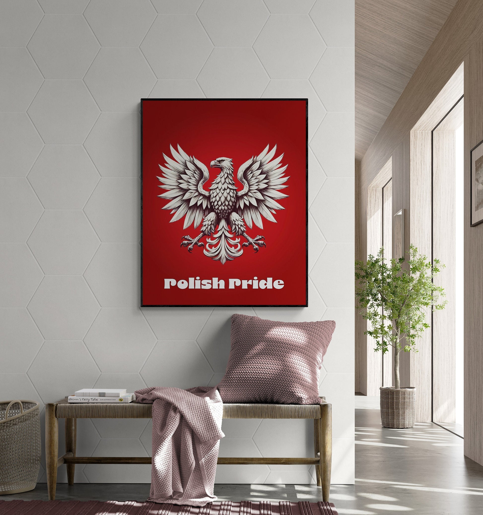 Polish Eagle Emblem - Polska Polski Orzel Red Home Decor - Unframed Heritage Wall Art Print
