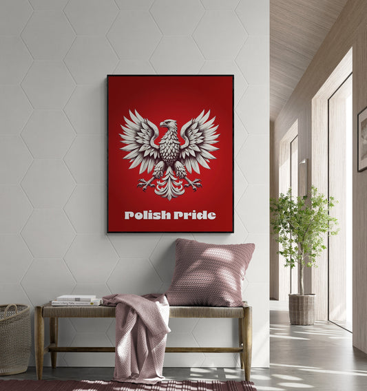 Polish Eagle Emblem - Polska Polski Orzel Red Home Decor - Unframed Heritage Wall Art Print