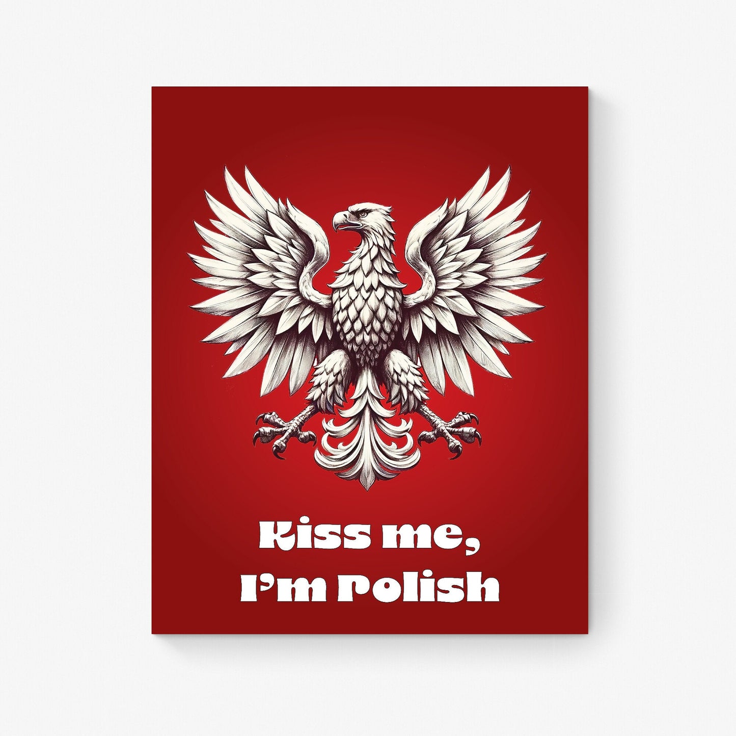 Kiss Me I'm Polish | Eagle - Pulaski Polska Polski Orzel Red Home Decor - Unframed Heritage Wall Art Print