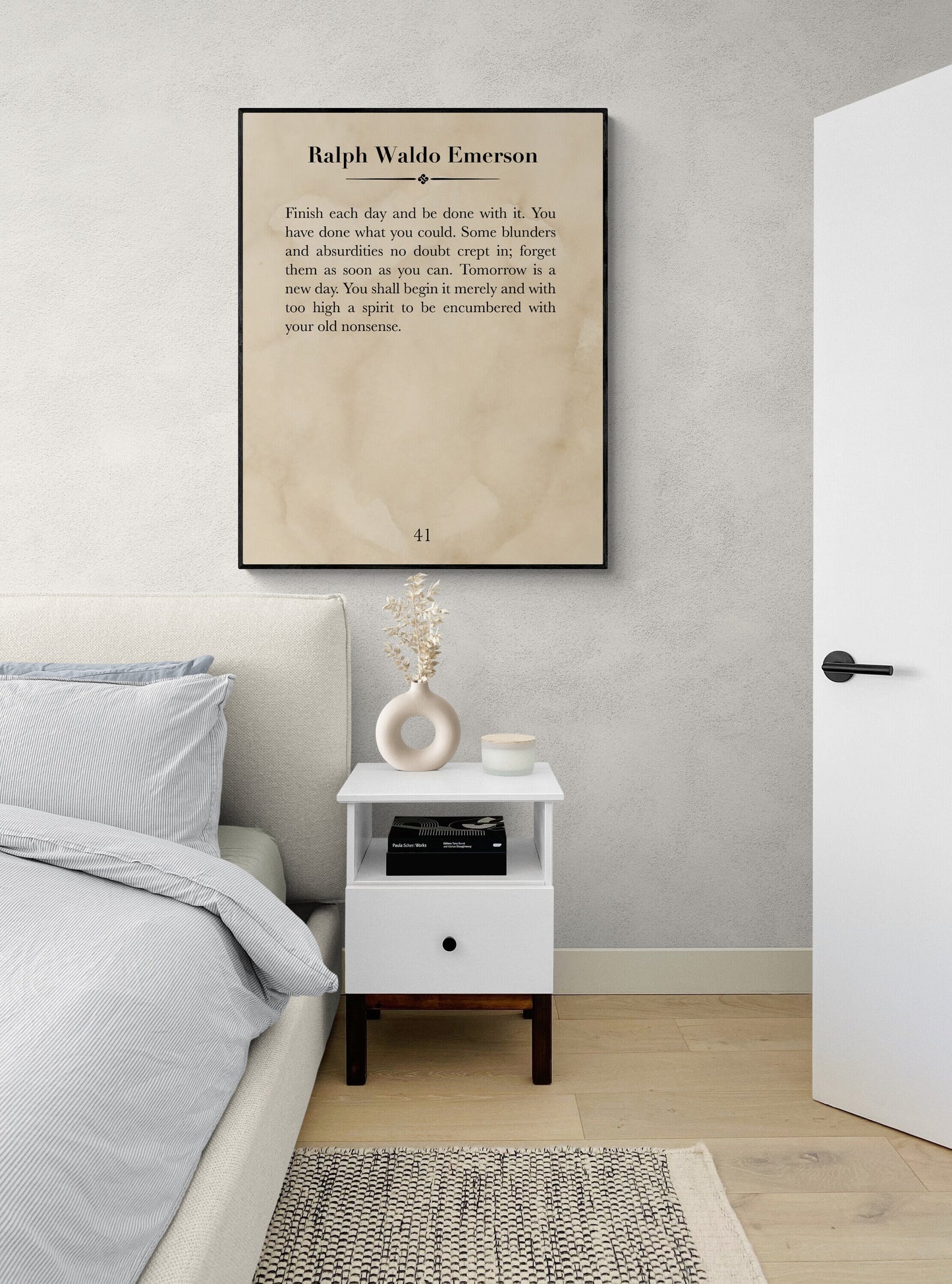 Emerson Quote Art Print | Finish Each Day | Home Decor Wall Artwork | Inspirational | Literary | Poster