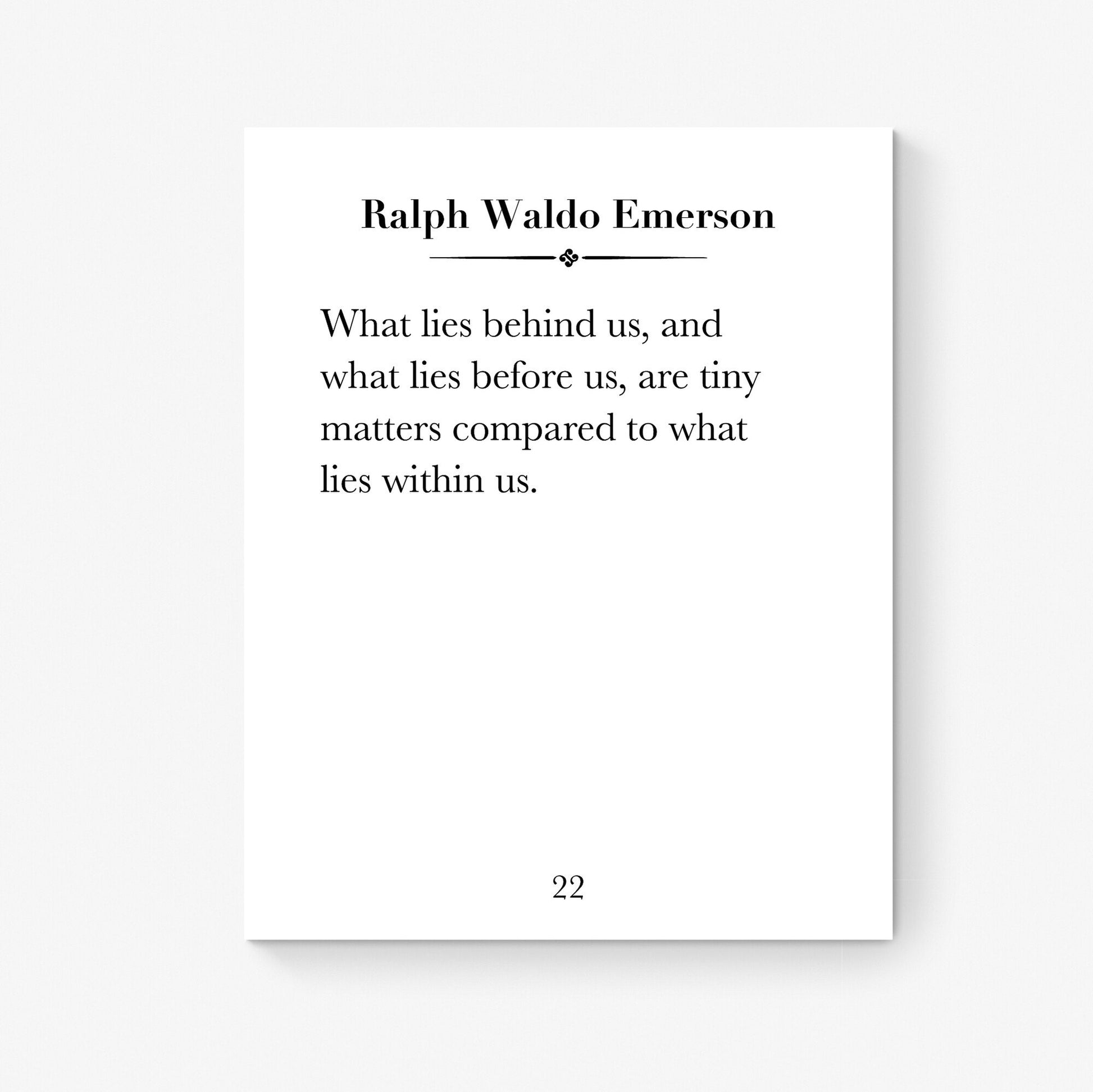 Emerson Quote Art Print | What Lies Behind Us | Home Decor Wall Artwork | Inspirational | Literary Book Page | Poster