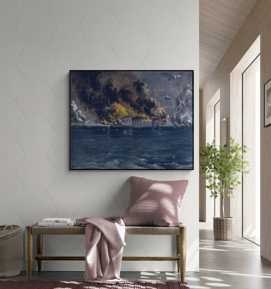 Bombardment of Fort Sumter | Charleston South Carolina | Civil War | United States of America | President Abraham Lincoln | Art Print