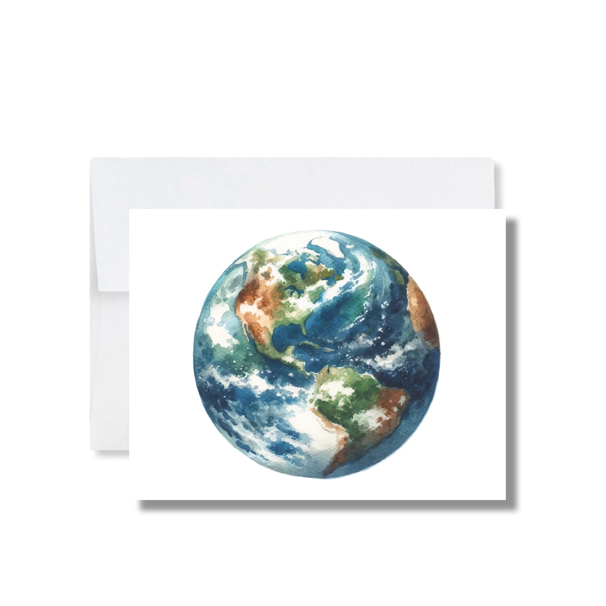 Space Themed Planets Watercolor Happy Birthday Cards | Set of 10 Letters | Blank Inside | High-Quality Card Stock with Envelope