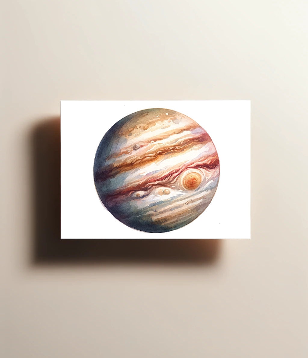 Space Themed Planets Watercolor Happy Birthday Cards | Set of 10 Letters | Blank Inside | High-Quality Card Stock with Envelope