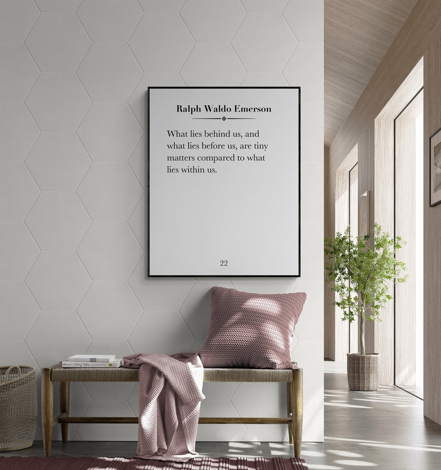 Emerson Quote Art Print | What Lies Behind Us | Home Decor Wall Artwork | Inspirational | Literary Book Page | Poster