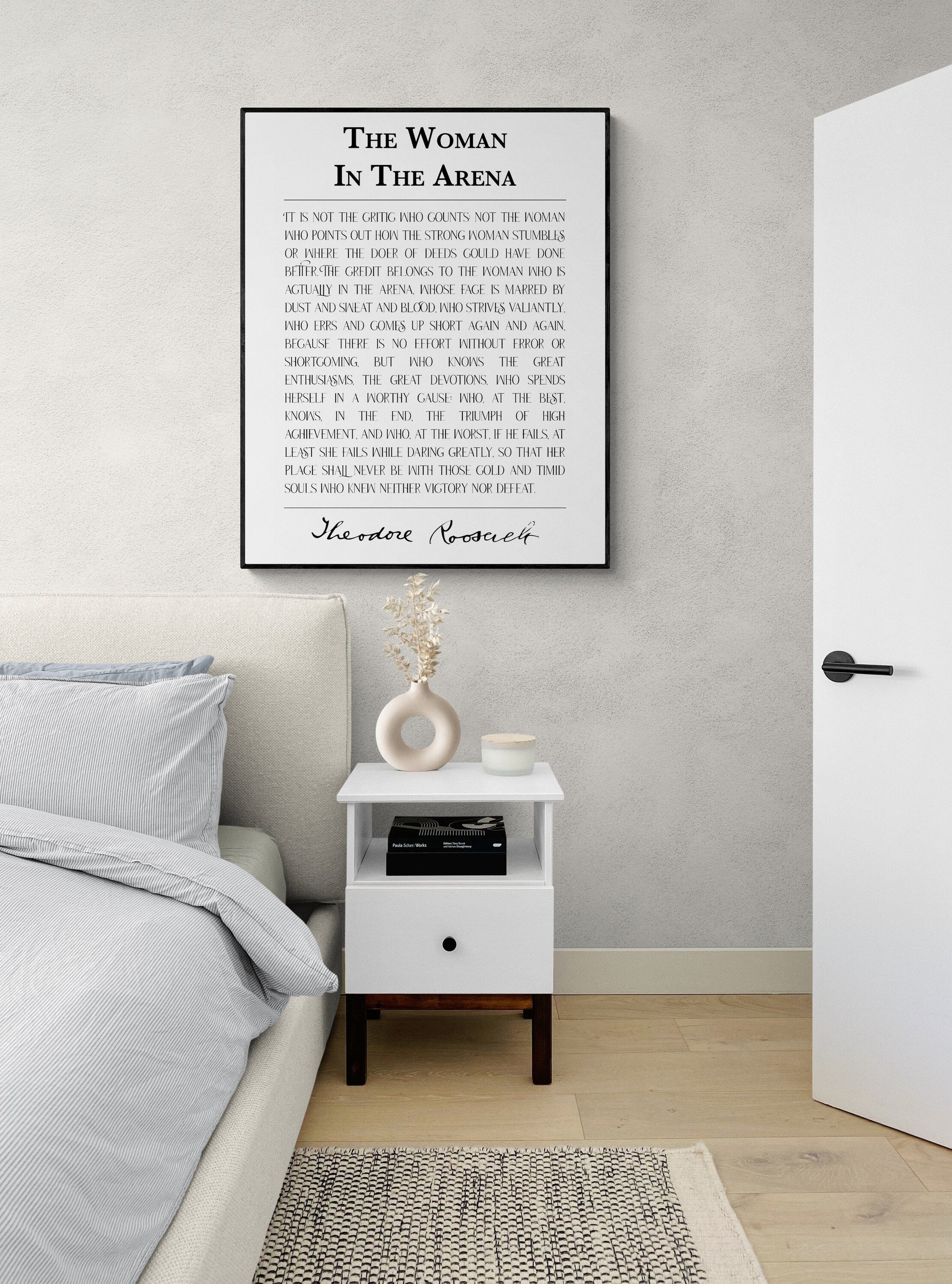 The Woman In The Arena | Theodore Teddy Roosevelt | Typography | Motivational | Inspirational Print | Home Decor | Wall Art Print