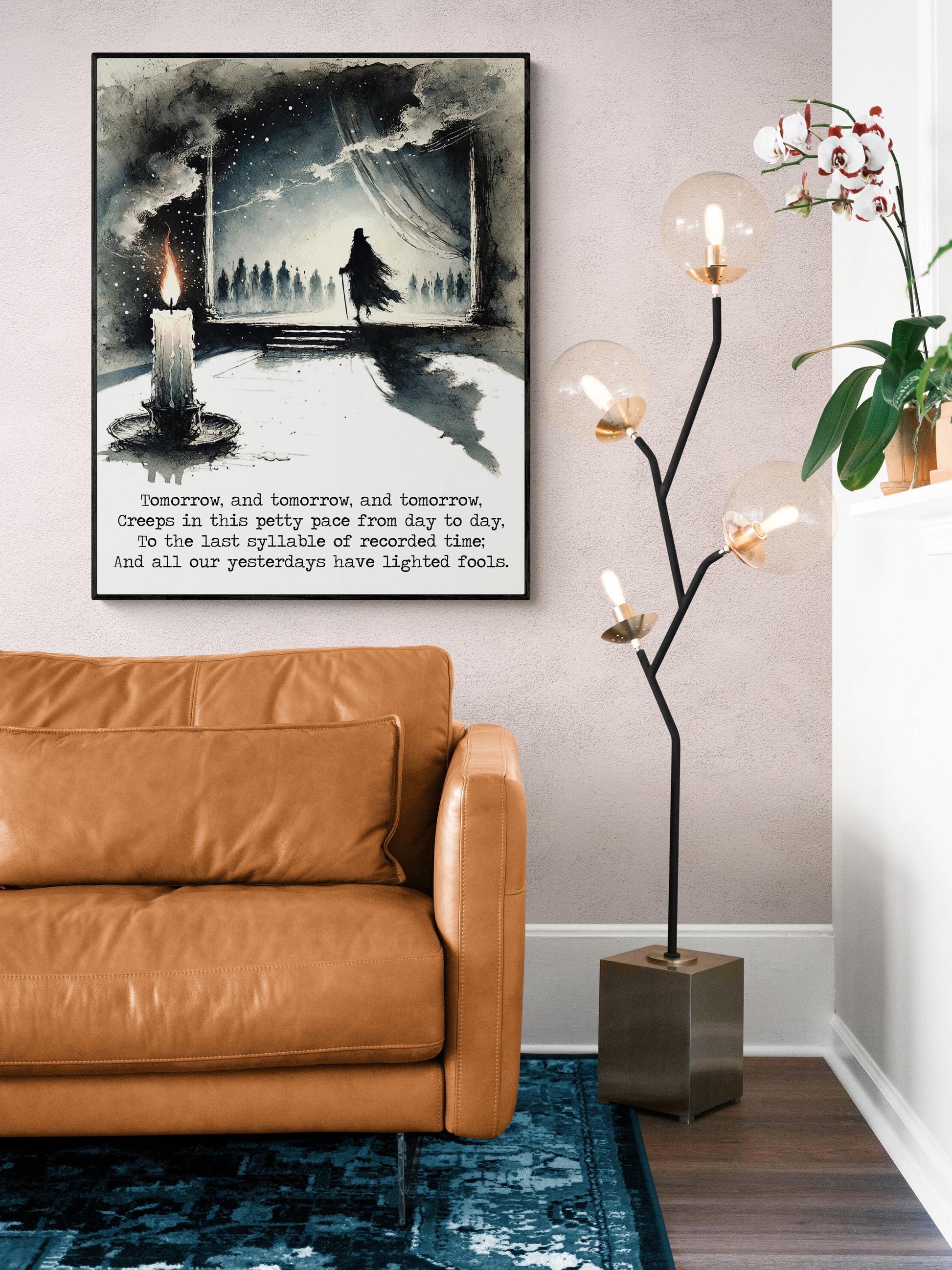 Tomorrow Creeps In This Petty Pace by William Shakespeare | Literary | MacBeth | Living Room | Home Decor | Watercolor Art Print